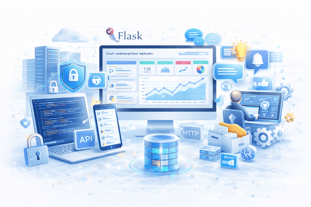 Flask Board Application Admin Dashboard displaying user analytics and real-time charts - Screenshot 1